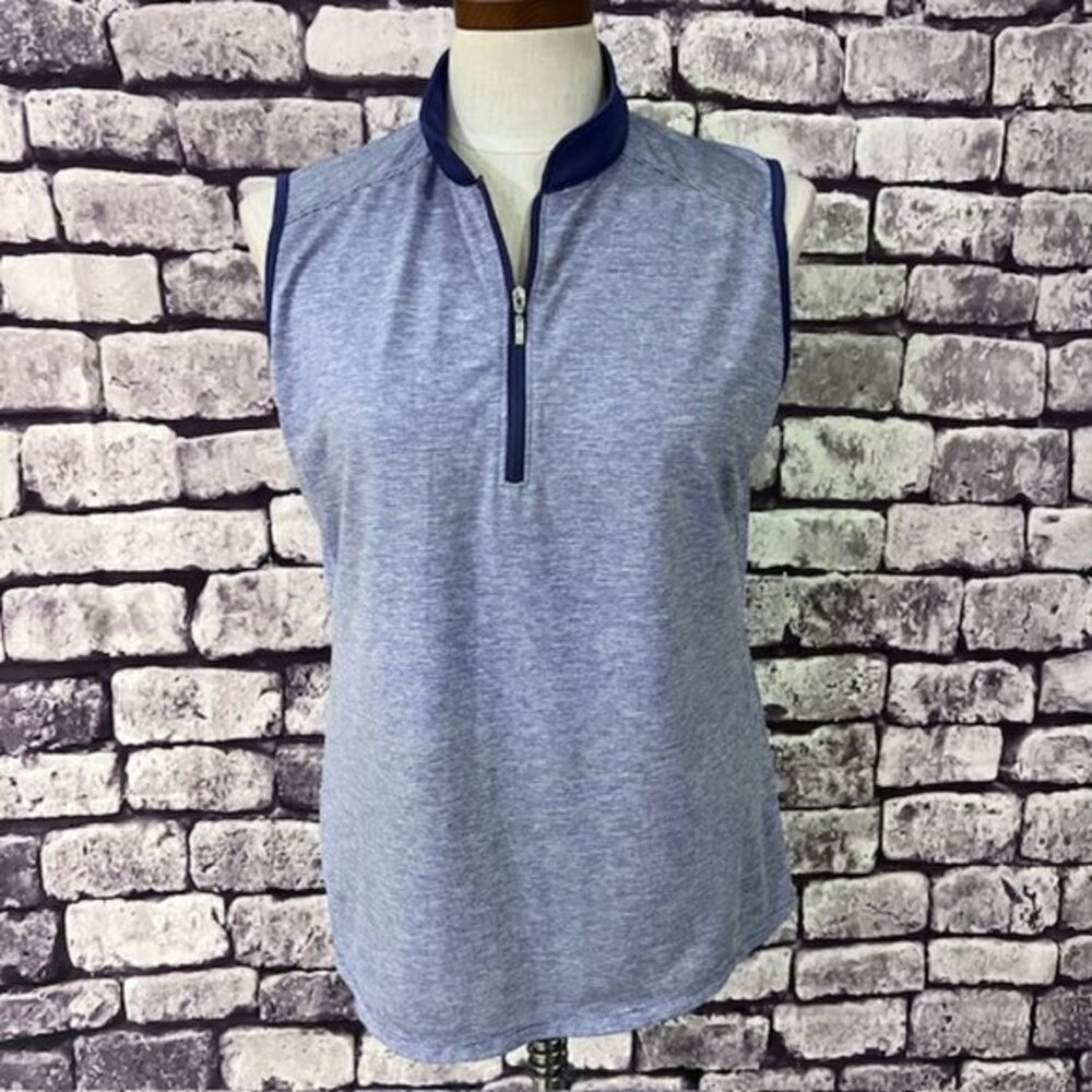 Izod Blue & White Sleeveless Golf Top Size L